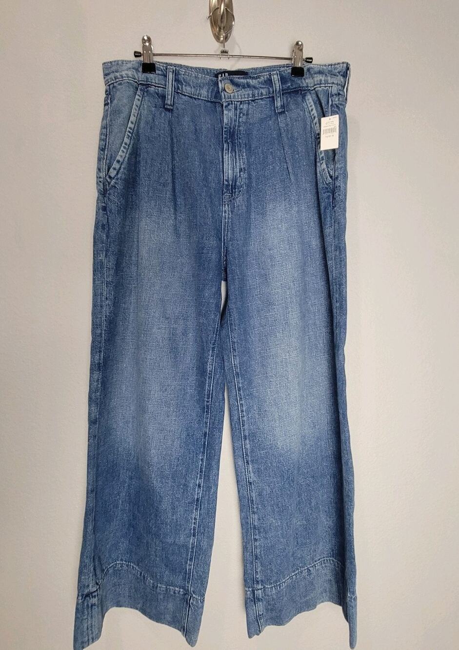 Gap Denim 12S Short Blue High Rise Wide Leg Jeans